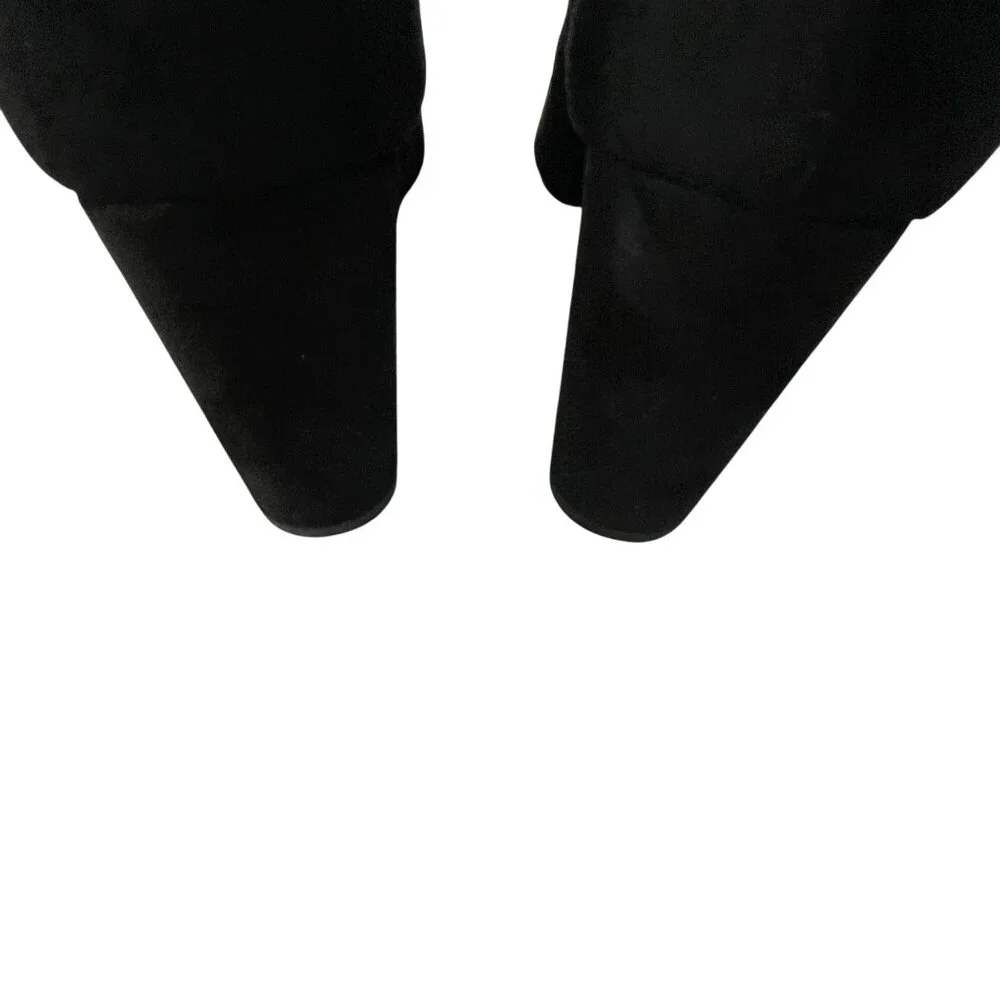 Ann Taylor OTN Faux Suede Boots Heels Size 7.5 Black